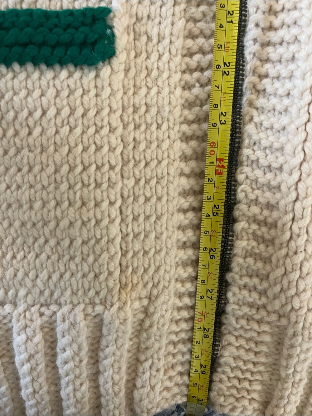 Vintage 1960s Hand Knit Golf Cowichan Sweater Jacket, Lined Chunky Wool Novelty - Picture 10 of 12